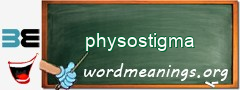 WordMeaning blackboard for physostigma